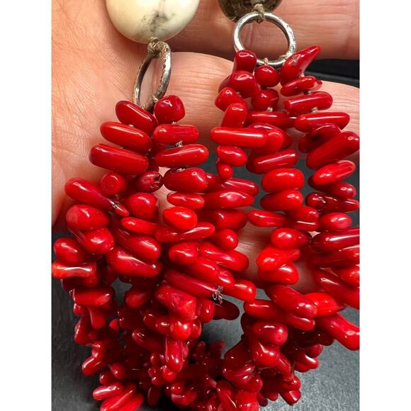 NEW Bamboo coral multi stone sterling silver necklace - Picture 13 of 16